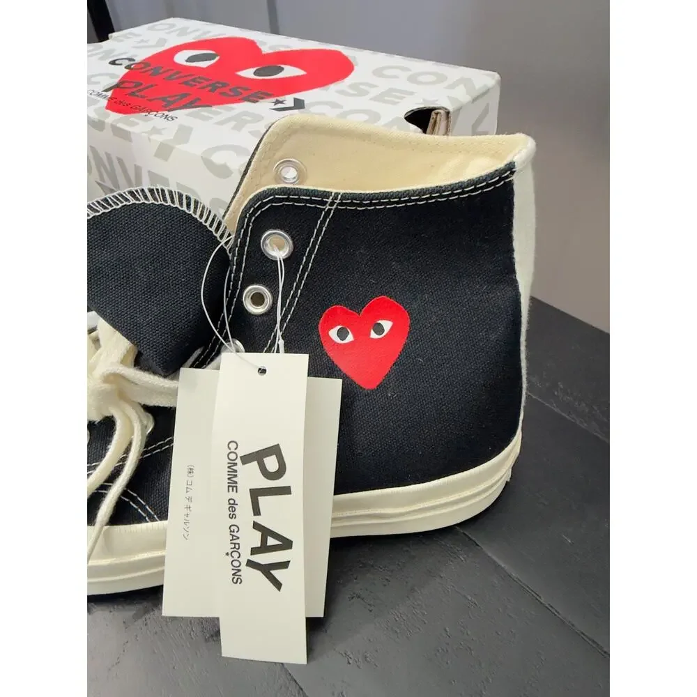 NWT Comme des Garçons PLAY x Converse Chuck 70 High 'Small Red Heart-B,$150 MSRP - Picture 5 of 7